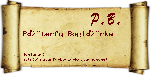 Péterfy Boglárka névjegykártya
