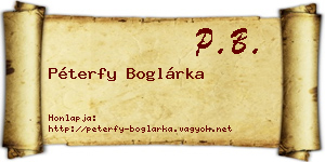 Péterfy Boglárka névjegykártya